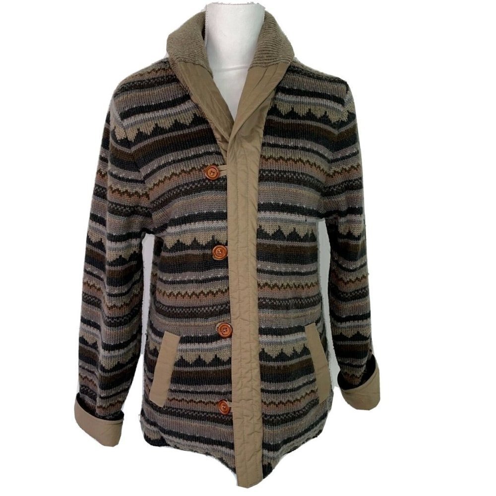Astor One Jacket Medium Size Womens Vintage Reversible Cotton Acrylic Button Up